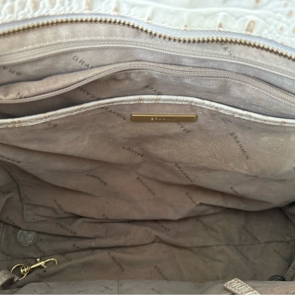 Brahmin Cream/Gold -Embossed Tote Bag - Picture 7 of 7